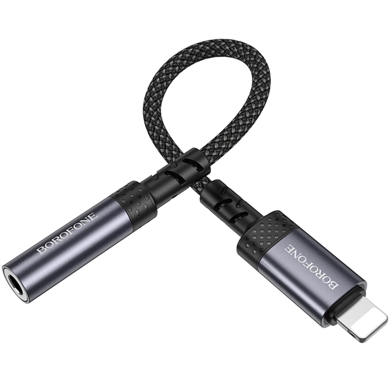 Перехідник Borofone BV24 Graceful Lightning to 3.5mm – Metal grey. Фото 3 з 7