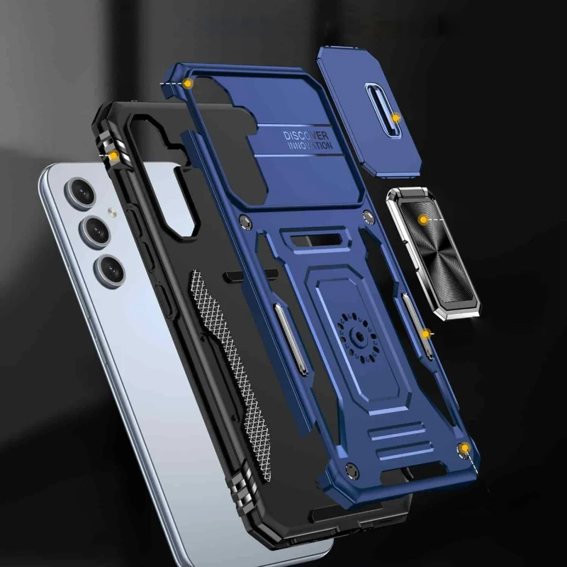 Ударопрочный чехол Square Ring c шторкой на камеру для Samsung Galaxy S25 FE – Синий / Navy. Фото 6 Ударопрочный чехол Square Ring c шторкой на камеру для Samsung Galaxy S25 FE – Синий / Navy. Фото 6 из 13