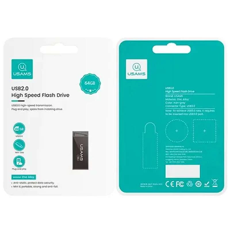 Флеш накопичувач USAMS US-ZB207 USB2.0 High Speed Flash Drive 64 Gb – Iron-grey. Фото 4 з 4