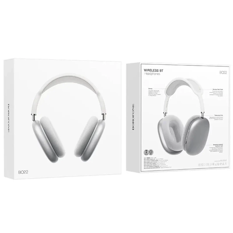 Накладні бездротові навушники BOROFONE BO22 Elegant – silver. Фото 3 з 3