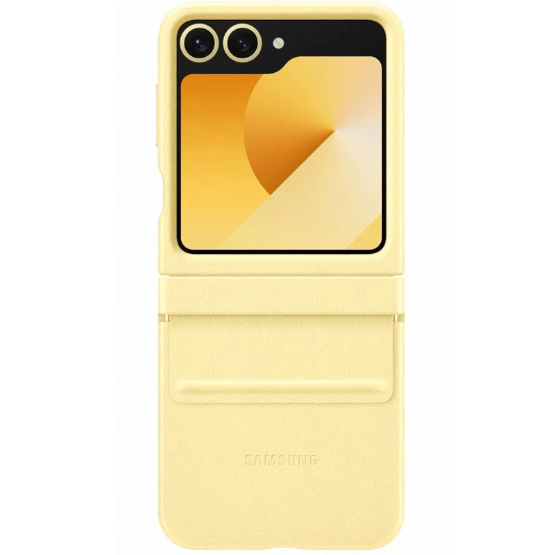 Шкіряний чохол Leather Case Premium на Samsung Galaxy Z Flip6 – Yellow. Фото 1 з 6