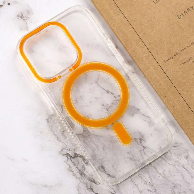 TPU чохол з кольоровою окантовкою камери з MagSafe на Apple iPhone 12 (6.1") – Жовтий. Фото 9 з 11