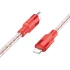 Дата кабель Hoco X99 Crystal Junction PD 27W Type-C to Lightning (1.2m) – Red. Фото 2 з 6