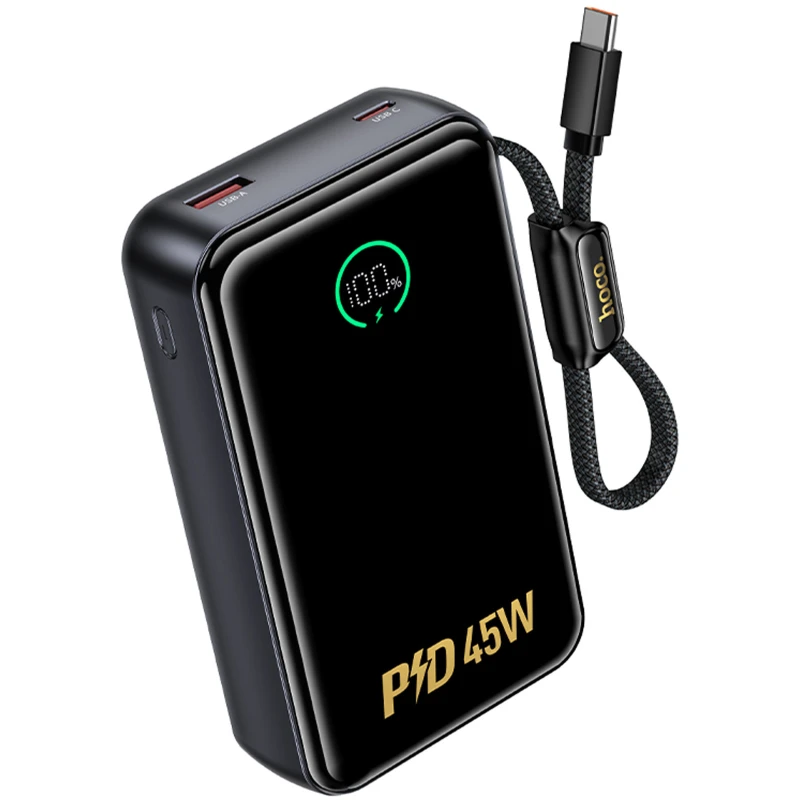 Портативное ЗУ Power Bank Hoco Q54 Shine PD45W with cable 20000 mAh – Metal gray. Фото 3 из 6