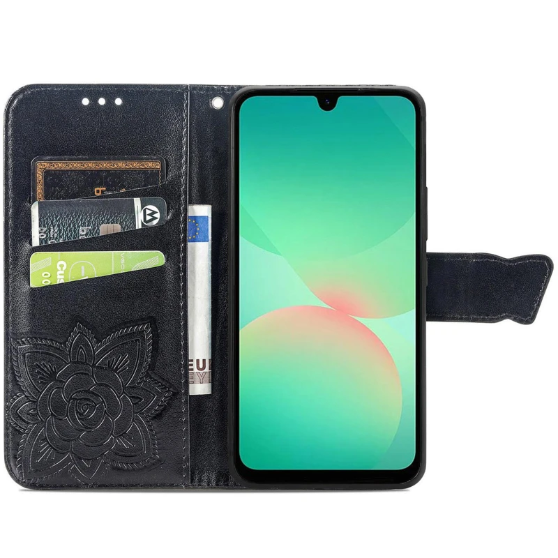 Кожаный чехол-книжка Butterfly Pattern для Samsung Galaxy A36 5G – Black. Фото 3 из 4
