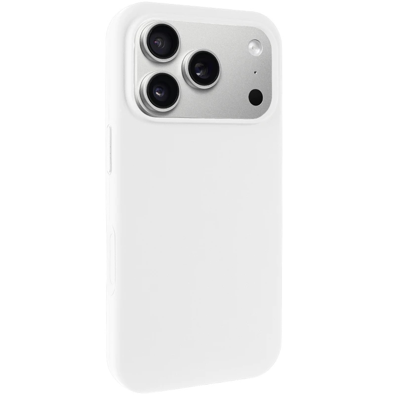 Чехол с закрытым низом Silicone Case для Apple iPhone 18 – Белый / White. Фото 1 из 2