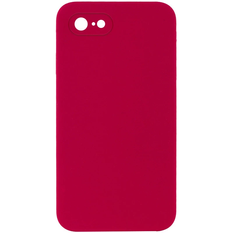 Чехол Silicone Case Square L с защитой камеры для Apple iPhone 6/6s (4.7") – Красный / Rose Red. Фото 1 из 3
