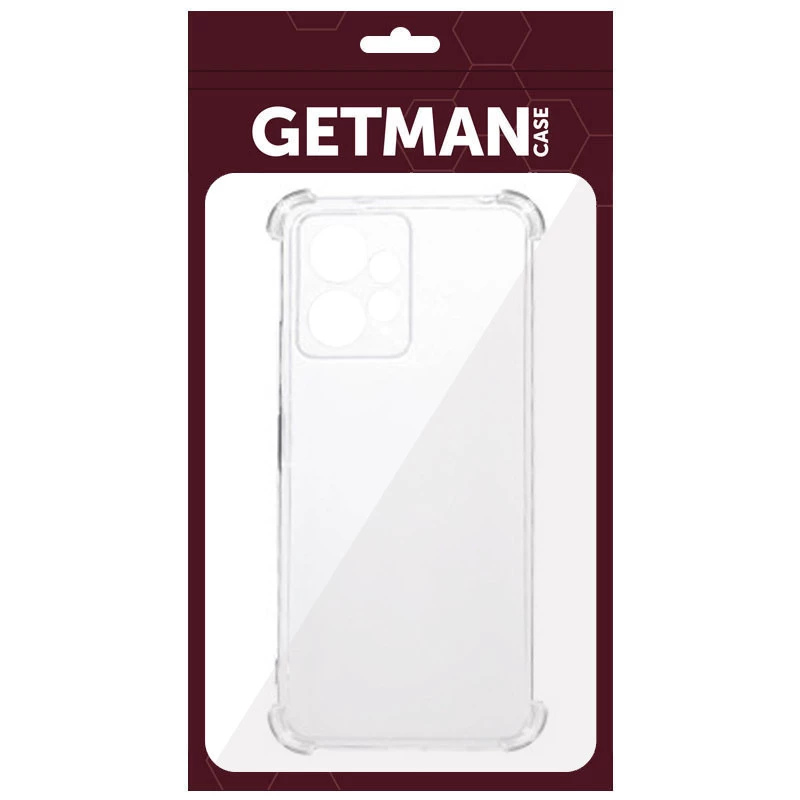 Ультратонкий силіконовий чохол GETMAN з критими бортами та камерою для Xiaomi Redmi Note 12 4G – Безбарвний (прозорий). Фото 5 з 6