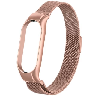 Ремешок Milanese Loop Design для Xiaomi Mi Band 8 — Rose Pink