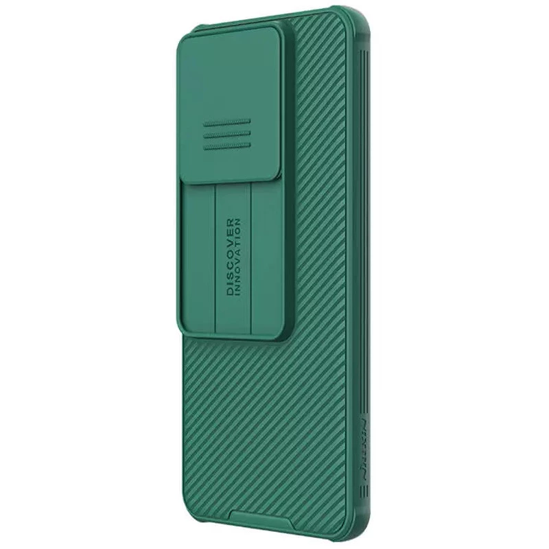 Карбоновая накладка Nillkin Pro со шторкой для камеры для Xiaomi Poco X6 – Deep Green. Фото 2 из 6