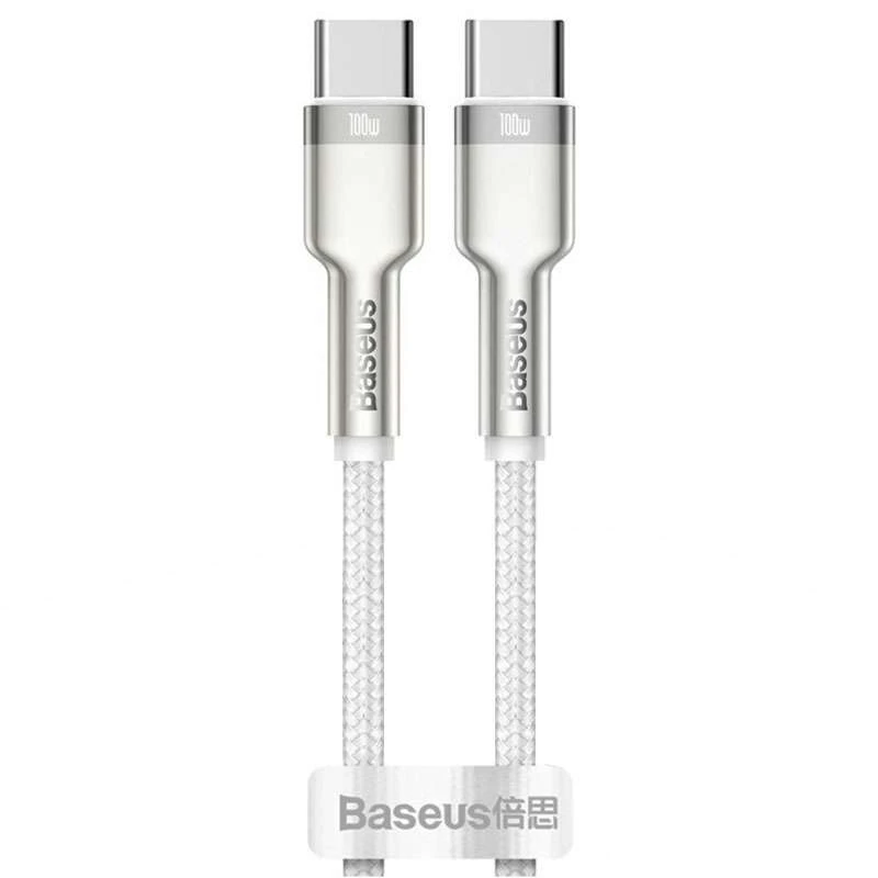 

Дата кабель Baseus Cafule Series Metal Type-C to Type-C 100W (1m) (Белый), Білий