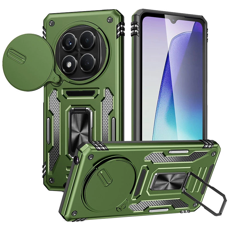Ударопрочный чехол Square Ring c шторкой на камеру для Xiaomi Redmi Note 14 Pro 5G – Оливковый / Army Green. Фото 1 Ударопрочный чехол Square Ring c шторкой на камеру для Xiaomi Redmi Note 14 Pro 5G – Оливковый / Army Green. Фото 1 из 4