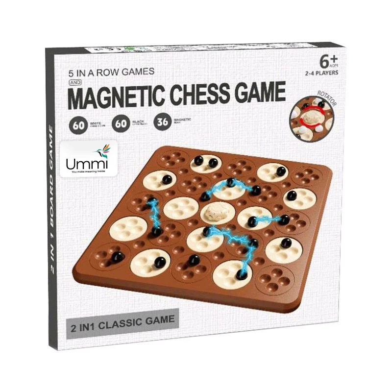 Настільна інтерактивна гра Ummi ME-194 Magnetic Chess Game 5 in a Row – Brown. Фото 3 з 3