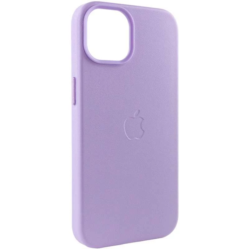 Кожаный чехол Leather Case с MagSafe для Apple iPhone 14 (6.1") – Elegant purple. Фото 6 из 9