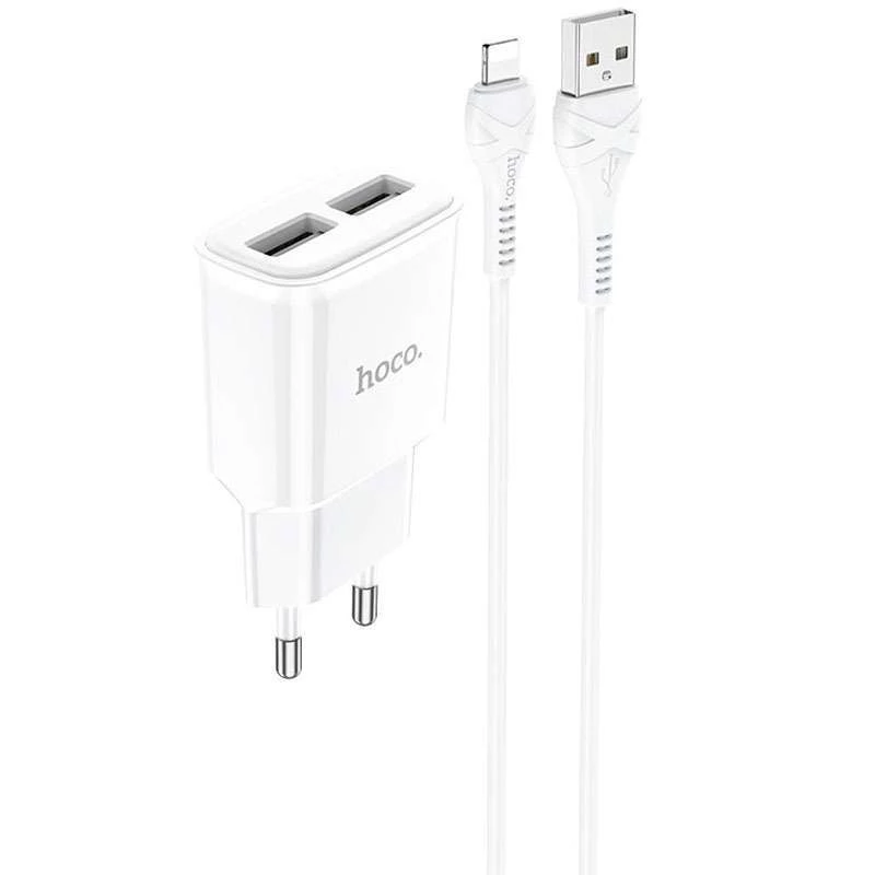 

МЗП HOCO C88A (2USB/2.4A) + Lightning (Білий)