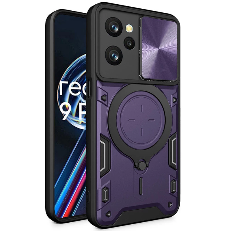 Ударостійкий чохол Bracket Ringstand із захисною шторкою для камери на Xiaomi Redmi Note 12 Pro 5G – Purple. Фото 2 з 4