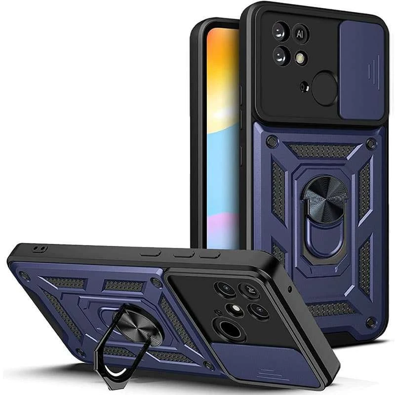 

Ударопрочный чехол Serge Ring с защитой камеры для Xiaomi Poco C40 (Синий), Синій