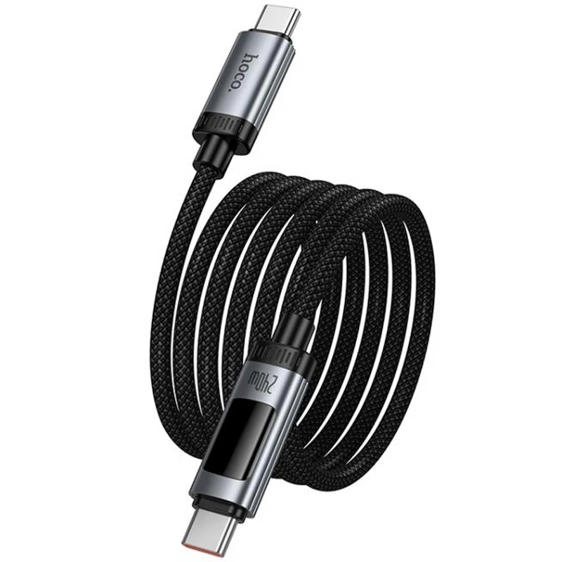 Дата кабель Hoco U148 Lord with display Type-C to Type-C 100W (1.2m) – Black. Фото 5 из 5