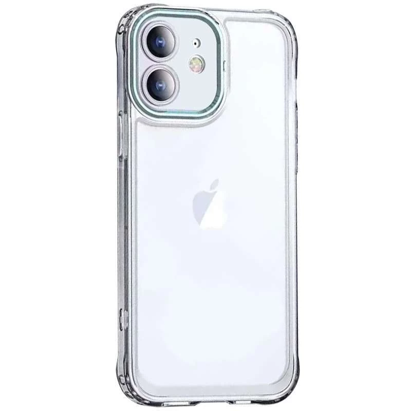 

TPU+PC чехол з кольоровою окантовкою камери на Apple iPhone 12 (6.1") (Прозорий / Бірюзовий)