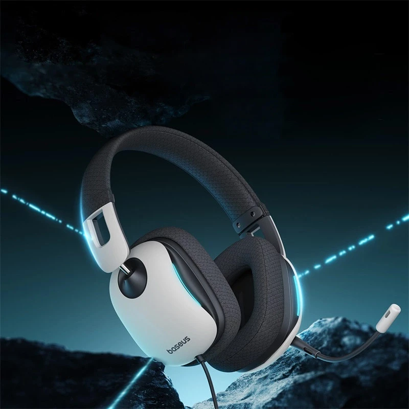 Накладні навушники Baseus OS GoPlay 1+ Max Gaming (USB-A/2m) (A00181003213-00) – Moon White. Фото 8 з 8