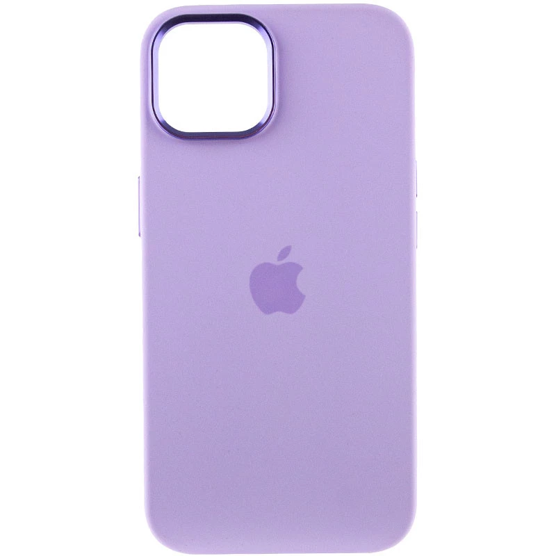 Чехол Silicone Case с металлическими кнопками для Apple iPhone 14 (6.1") – Сиреневый / Lilac. Фото 3 из 9