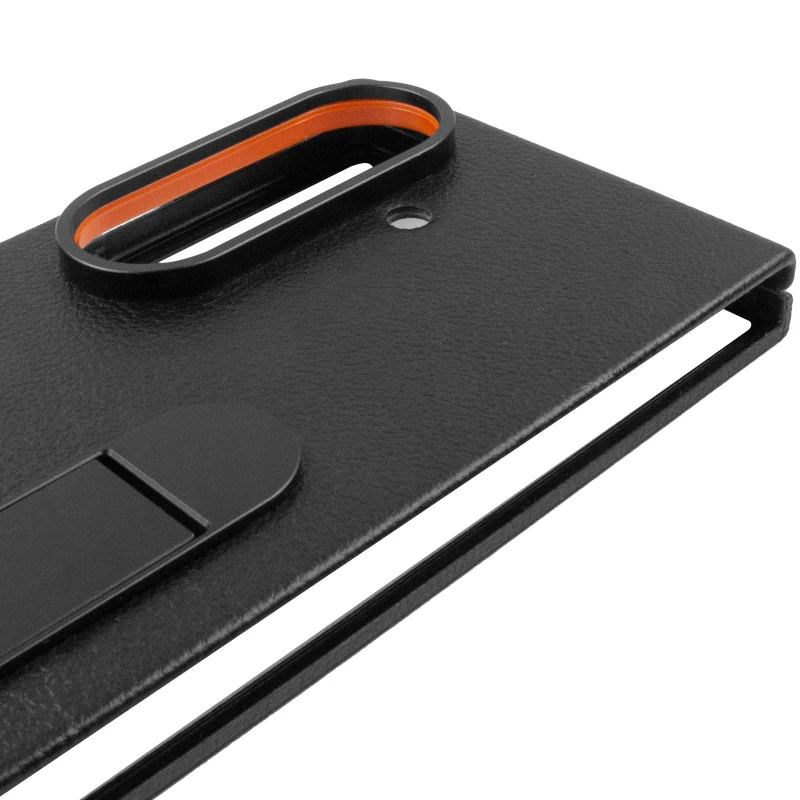 Шкіряний чохол Leather Case (AAA) with stand для Samsung Galaxy Z Fold7 – Black. Фото 8 з 10