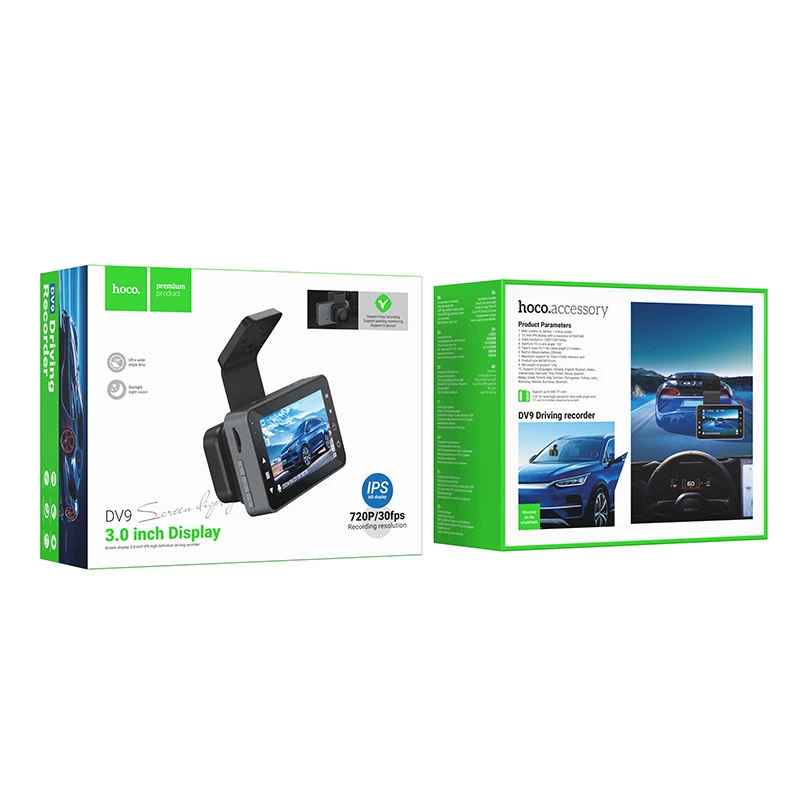 Відеореєстратор Hoco DV9 3-inch screen driving recorder – Metal gray. Фото 2 з 8