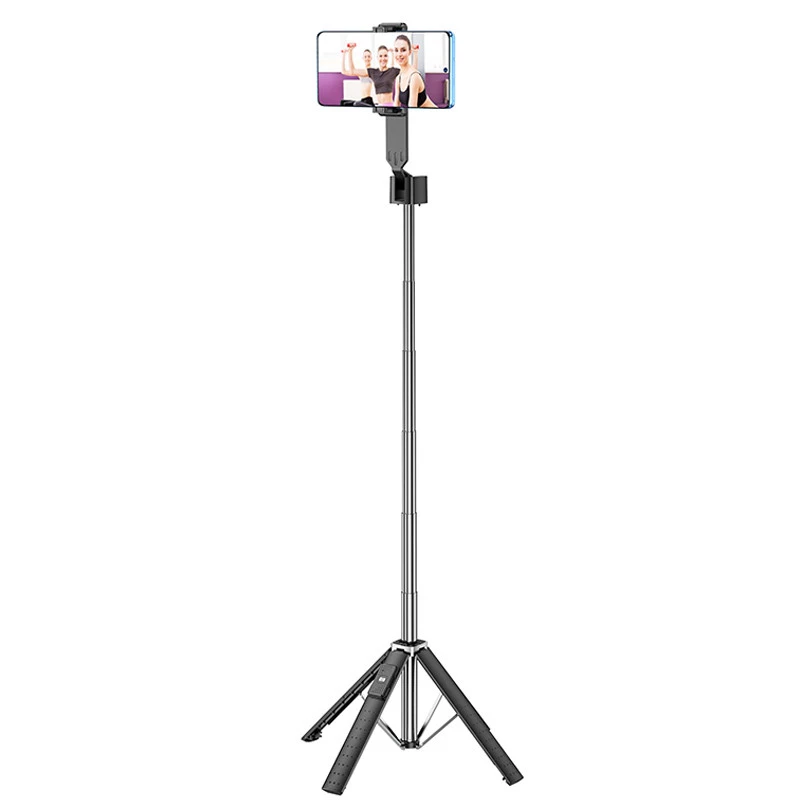 Монопод для селфи Hoco K18 Wave с треногой + съемный BT пульт – Black. Фото 6 из 8