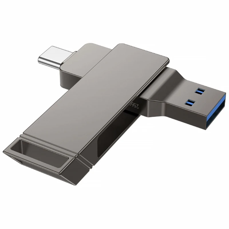 Флеш-накопичувач Hoco UD15 2in1 Type-C USB 3.2 - 32GB – silver. Фото 4 з 5