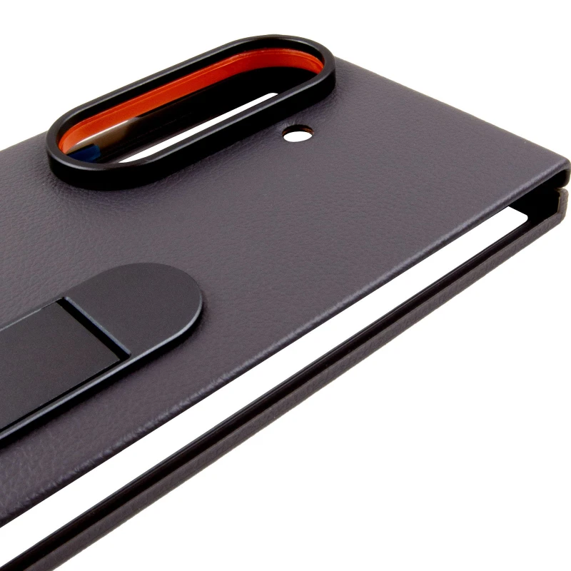 Шкіряний чохол Leather Case (AAA) with stand для Samsung Galaxy Z Fold7 – Gray. Фото 6 з 8