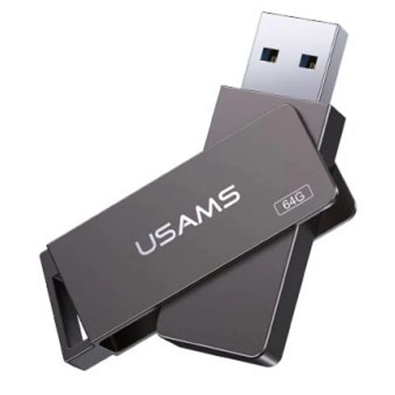 Флеш накопичувач USAMS US-ZB196 USB3.0 Rotatable High Speed Flash Drive 64 Gb – Iron-grey. Фото 2 з 4