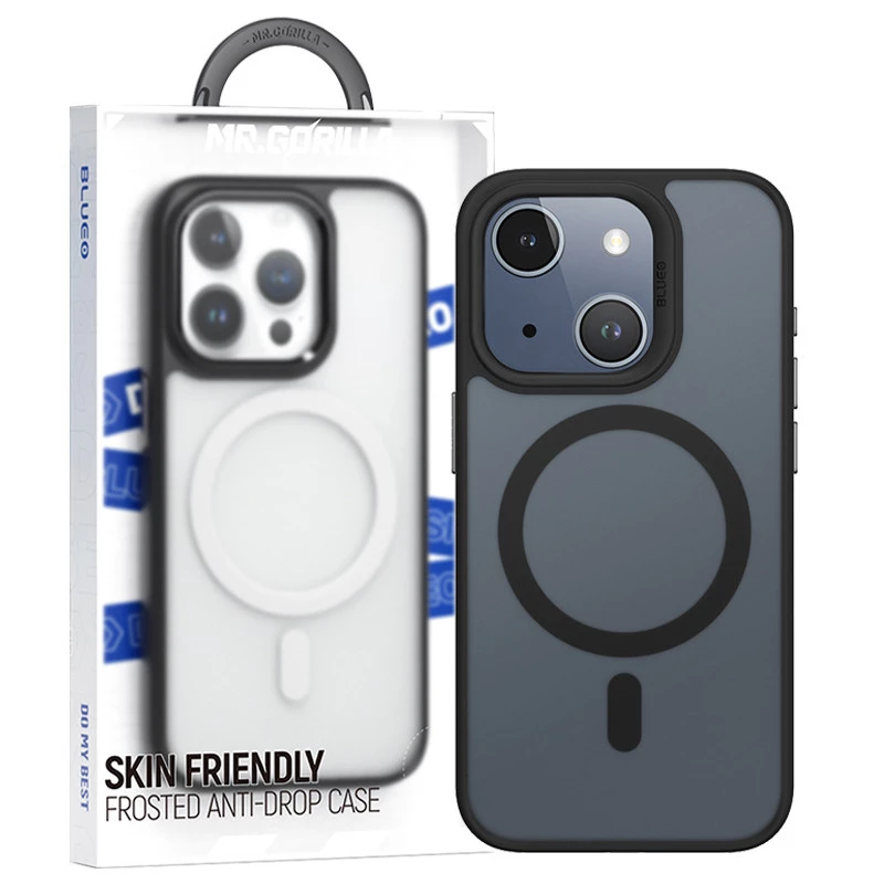 

TPU+PC чехол Blueo Skin Friendly Frosted with MagSafe для Apple iPhone 14 (6.1") (Черный), Чорний