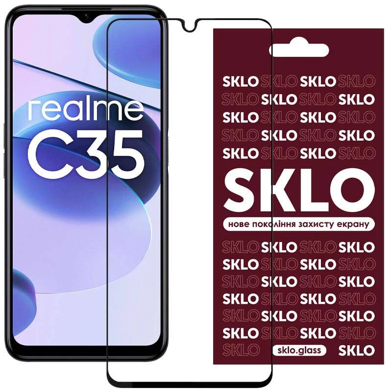 Защитное стекло SKLO 3D для Realme C35 фото 1 из 1