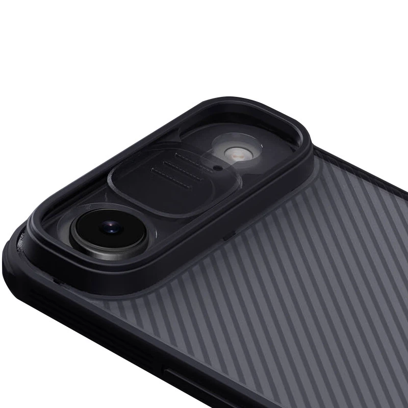 Карбоновая накладка Nillkin Pro со шторкой для камеры для Apple iPhone 17 Air (6.5") – Transparent black. Фото 4 из 7