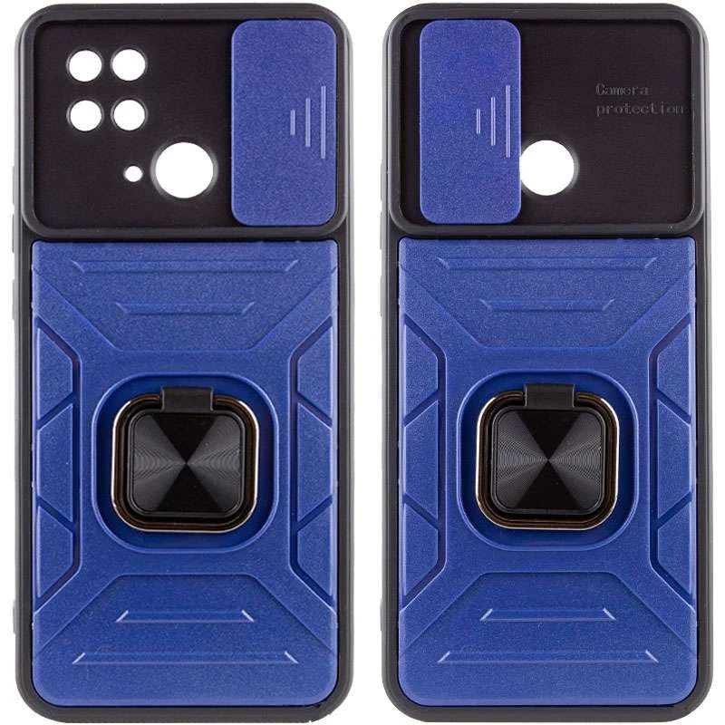 Протиударний чохол Flash зі шторкою для камери та кільцем на Xiaomi Redmi 10C – Синій. Фото 2 з 7