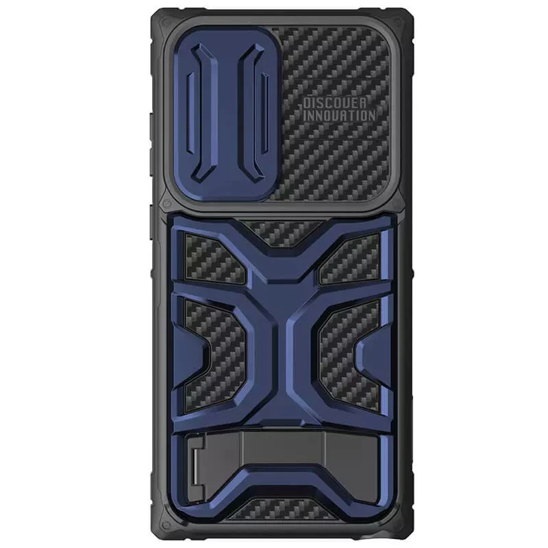 TPU+PC чехол Nillkin CamShield Adventurer Pro с шторкой на камеру для Samsung Galaxy S23 Ultra – Interstellar Blue. Фото 2 из 7