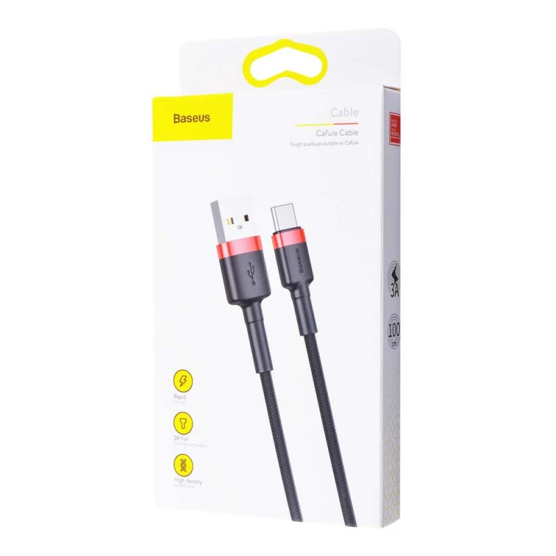 Дата кабель Baseus Cafule Type-C Cable 3A (1m) – Красный / Черный. Фото 4 из 4