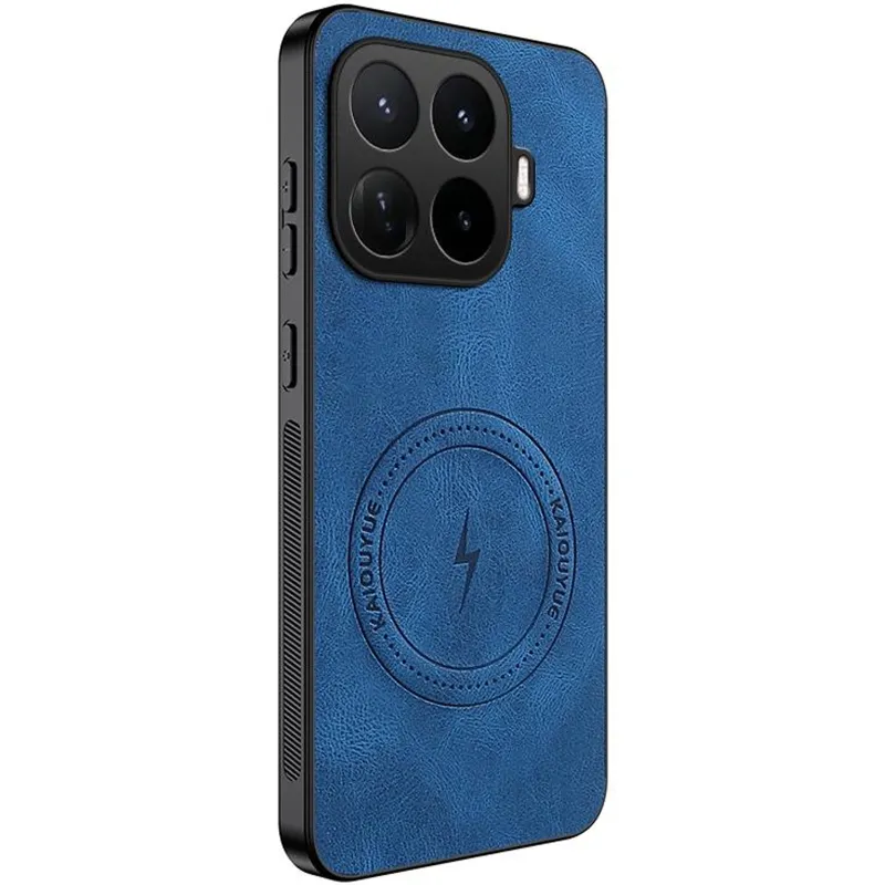 TPU+PC чохол Nappa Texture Magnetic Case для Xiaomi 17T Pro – Blue. Фото 1 з 1
