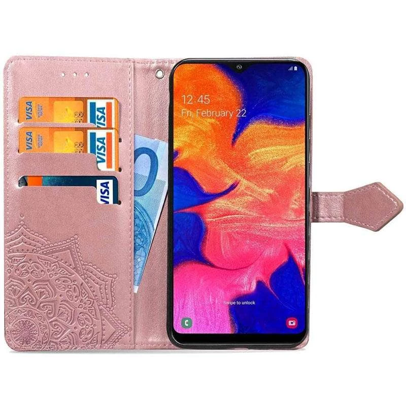 Кожаный чехол-книжка Art Case с визитницей для Samsung Galaxy A10 (A105F) – Розовый. Фото 3 из 6