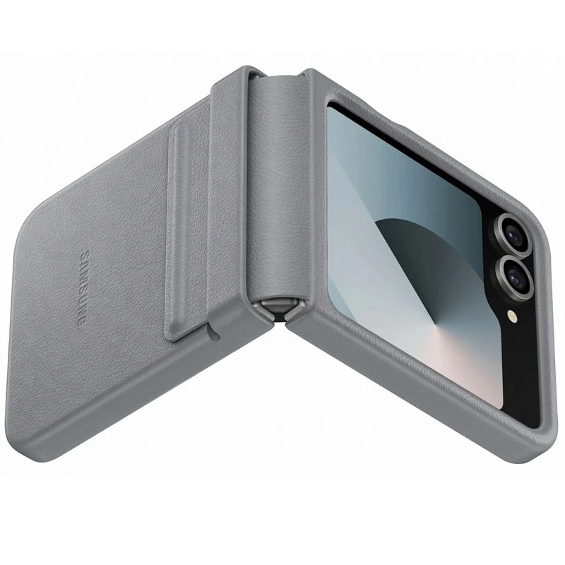 Шкіряний чохол Leather Case Premium на Samsung Galaxy Z Flip7 – Light Gray. Фото 9 з 9