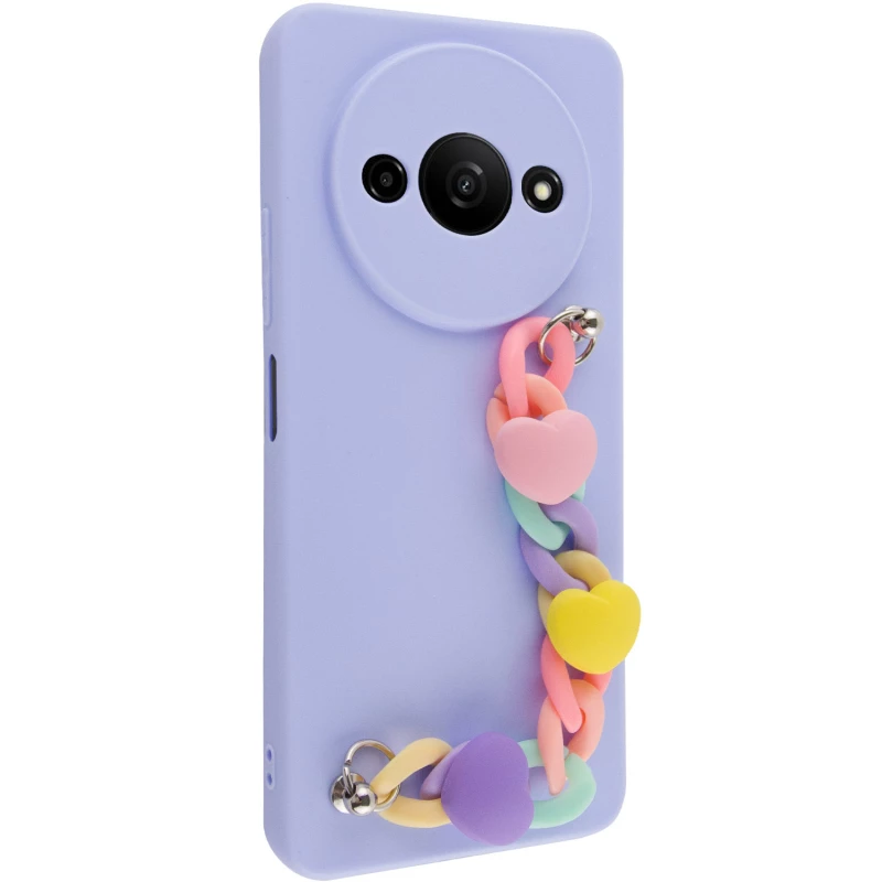 Чохол Heart з ланцюгом на Xiaomi Redmi A3 – Lilac Blue. Фото 2 з 9