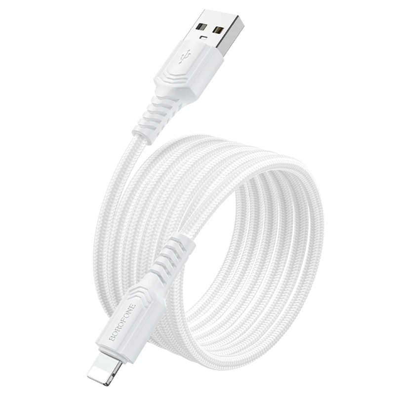 Дата кабель Borofone BX116 Certain USB to Lightning 2.4A (1m) – White. Фото 3 з 3