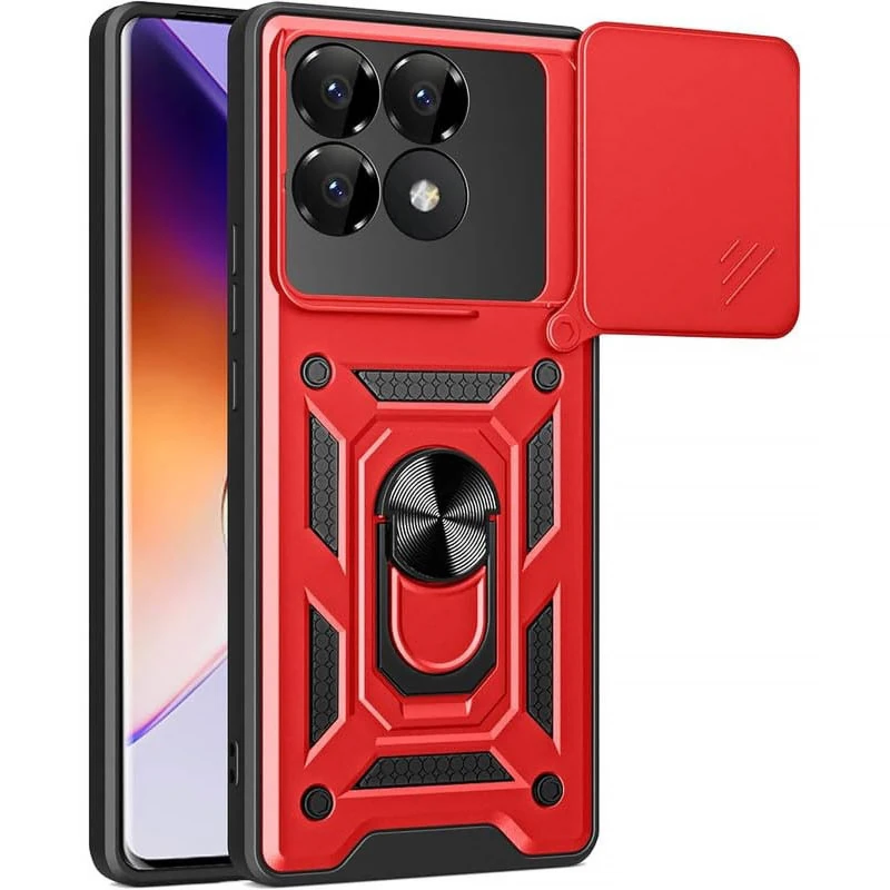 Удароміцний чохол Ummi Camshield Serge Ring (in box) для Xiaomi Poco F7 Pro – Червоний. Фото 1 з 2