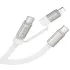 Дата кабель Hoco X125 Surplus 2in1 Type-C to Lightning/Type-C 60W (1m) – White. Фото 4 з 4
