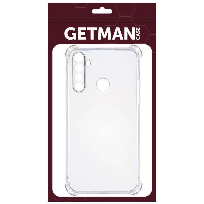 Ультратонкий силіконовий чохол GETMAN з критими бортами на Xiaomi Redmi Note 8T – Безбарвний (прозорий). Фото 3 з 5