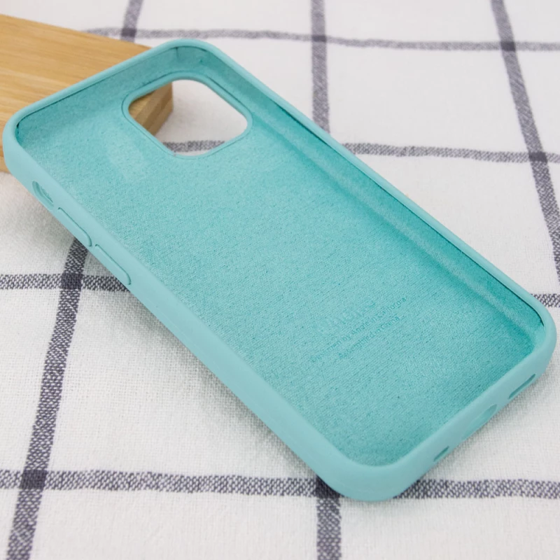 Чохол Silicone Case з закритим низом на Apple iPhone 12 (6.1") – Бірюзовий / Marine Green. Фото 3 з 3