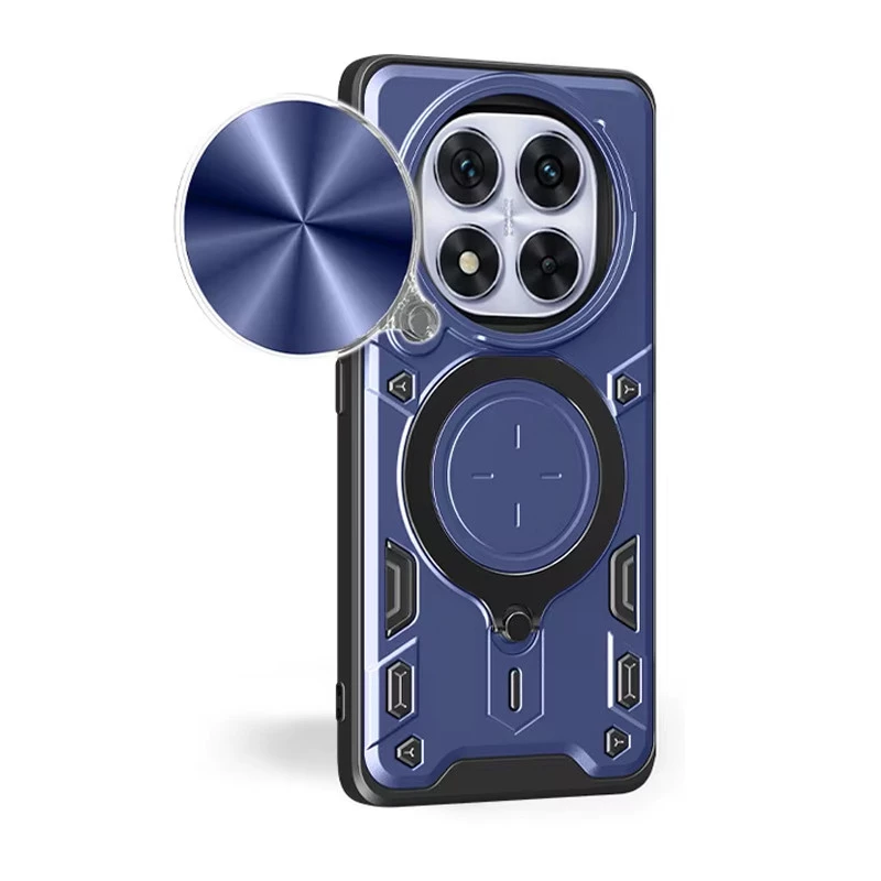 Ударостійкий чохол Bracket Ringstand із захисною шторкою для камери на Xiaomi Redmi Note 14 Pro 4G – Blue. Фото 2 з 3