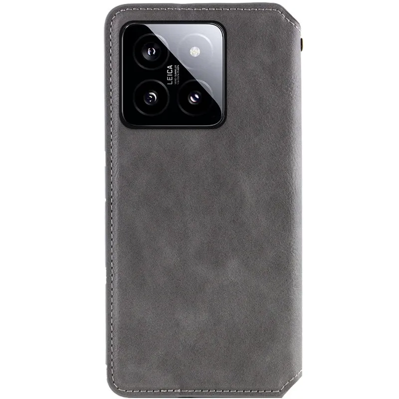 Чехол книжка GETMAN Cubic для Xiaomi 14 – Серый. Фото 5 из 7