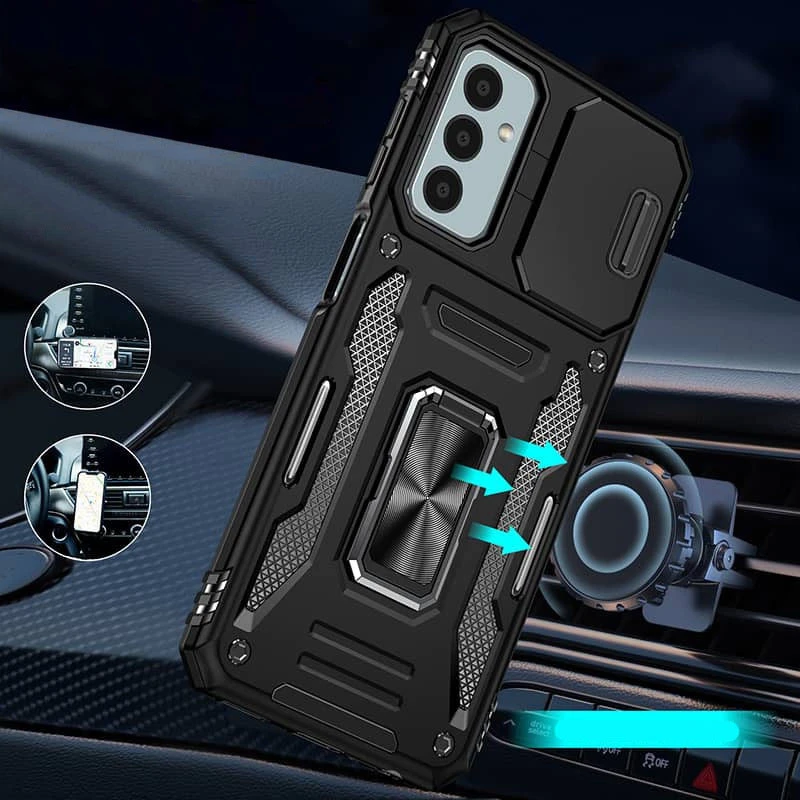 Ударостійкий чохол Square Ring зi шторкою на камеру на Samsung Galaxy S25 FE – Чорний / Black. Фото 4 з 17