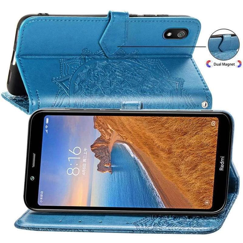 Шкіряний чохол-книжка Art Case з візитницею для Xiaomi Redmi 7A – Синій. Фото 3 з 6